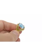 Aur galben 14K Acvamarin Inel Vintage Craft  vrc003y